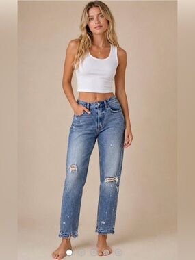 Abercrombie & Fitch Mom High Rise Jeans Womens 28/6 Distressed